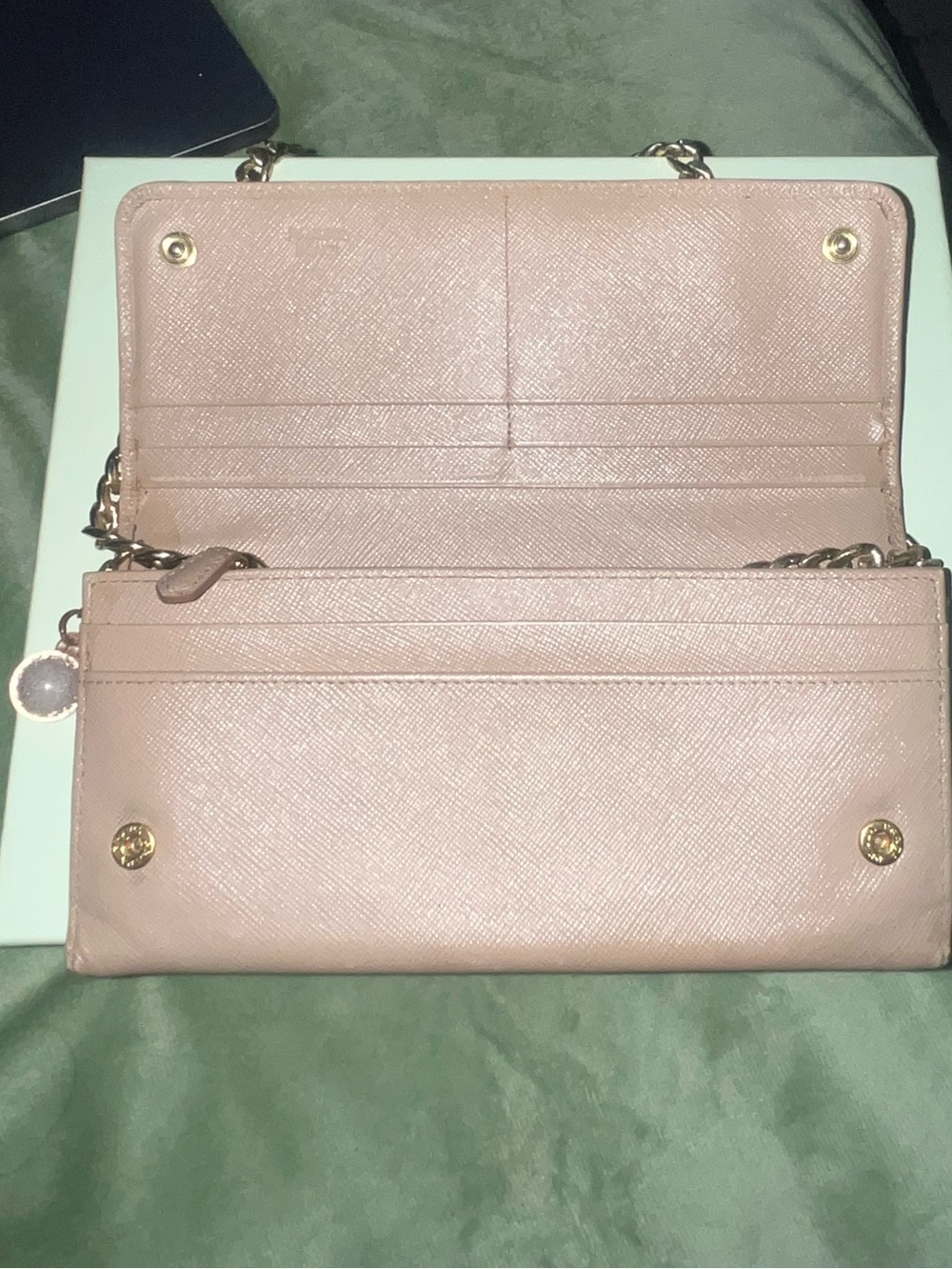 authentic Prada Saffiano Leather Bow Flap with removable Chain Wallet - Picture 6 of 12